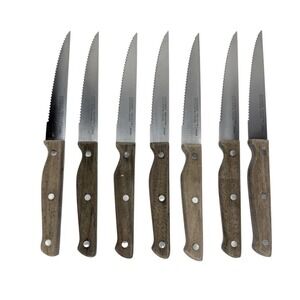 Chicago Cutlery 25E21BG  Set of 7 Steak Knives 5" Serrated Walnut